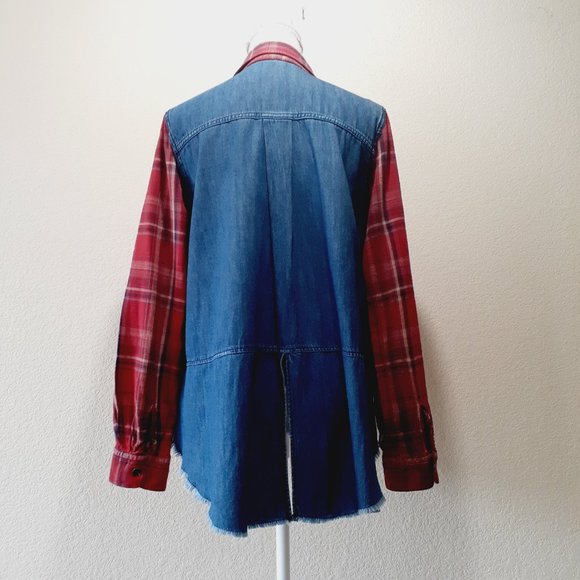 Free People Mixed Media Block Shirt - Picture 4 of 16